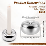 2 Pack Pebble Shape Candlestick Holder, Stable Base Design, Excellent Present Choice, for Dining V1366-AZ2-W-15525