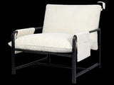 Levede Metal Framed Lounge Chair Corduroy in Beige CH1148-BG