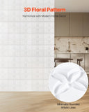 VEVOR 3D Wall Panels 33-Pack 30 x 30 cm PVC 2.97 m² Coverage Floral Matte White V952-PVC3DQBXDYSJ05PSDV0