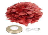 Feather Table Lamp Stepless Dimming USB Charging Touch Control LED Table Lamp for Bedroom Cafe Wine V1294-YM0703-3119230061313