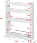 Slimline Rolling Storage Shelf, White V178-64584