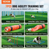 VEVOR Dog Agility Training Equipment 7 PCS Set Upgrade w/ Hurdles 2 Tunnels Ring V952-TYKMJKCTJSJKF0J3NV0