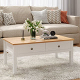 Sleek Natural Wood Rectangle Coffee Table V264-TAB-722C-WHE-NA-1