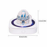 3D Desk Calendar Telescope Observatory Sculpture Model, Creative Paper Carving Memo Pad with Sticky V1369-AZ3-W-13454