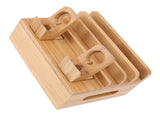 Bamboo Charging Station Multifunction 5 Ports Charging Station Rack for Phones Tablets Watches V1294-YM0626-3117220280112