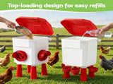 Giantz 8kg Chicken Feeder and 7L Waterer Set Large Capacity Poultry Drinker Kit FIK-FEEDER-PL-7L-RD