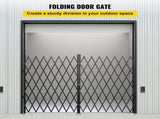 Double Folding Security Gate Folding Door Gate 5.1' H x 10.2' W Scissor Gate V952-SSFDMSM1.5X3M0001V0