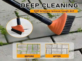 3-In-1 Weeding Brush with Adjustable Extension Pole, Heavy Duty Garden Cleaning Tool Set for Patio, V1192-AZ-W-30123