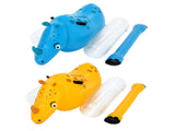 Bestway Kids Rhino Inflatable Ride-On Pool Float Toy Set of 2 with Boppers BW-FLOAT-41522