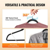 VEVOR Velvet Hangers 50 Pack Black Non-Slip Hangers with 360 Degree Swivel Hook V952-ZRYJ50PCSHS0OTPW4V0