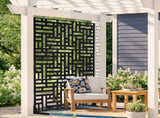 Metal Privacy Screen, 120 x 193cm, Outdoor Privacy Screens 3-Panel, Freestanding Outdoor Divider V952-DLSHWYSPMJS7CV2AZV0