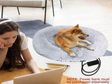 USB Heated Pet Bed with Semi-Enclosed Design, Soft Plush Fleece, Removable Washable Cover, V1341-ZY-R6NSKUJN-50CM-GREY