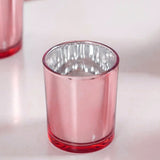 10 Pack Rose Gold Pink Votive Tealight Candle Holders Valentines Day Mercury Wedding Decor Glass V382-ROSEGOLD10