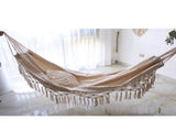 Double Hammock Wearable Portable Rustic Tassel Adult Hammock with 2 Tie Ropes Storage Bag for V1294-YM0716-3116220006711