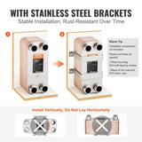 VEVOR 50 Plate Heat Exchanger 4*1-1/4" MNPT Ports 5"x 12" Brazed 316L St. Steel V952-QHBSHRQ512506DE54V0
