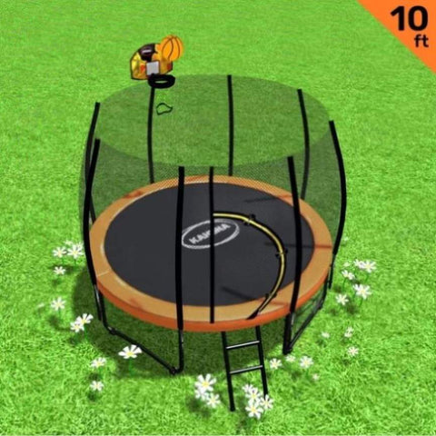 Kahuna 10 ft Springless Trampoline with Basketball Set TRM-KAH-ELA-10D-BB