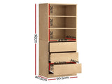 Artiss 2x Chest of 3 Drawers Tallboy Cabinet Pine FURNI-L-CDR-3D3S-WD-ABX2