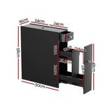 Artiss Bathroom Storage Cabinet Toilet Slim Tissue Box Caddy Holder Side Wooden Black FURNI-G-TIS382-BK