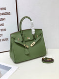 2025- Euro-american Elegant Crocodile Leather Handbag Bag - Birkin 30,olive colour ,palladium V1192-D79