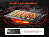 Carbon Steel Griddle, 24x16 inch Universal Flat Top Rectangular Plate, Gas Grill Griddle for BBQ V952-DCJPTG2416IN6RCEUV0