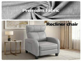 Artiss Massage Recliner Chair Small Recliner Sofa for Adults Fabric Grey RECLINER-A1-MSG-GY