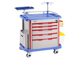 5 Tiers Lab Carts, Lab Utility Cart with 5 Drawers & 4 Silent Wheels, Mobile Medical Cart with PP V952-SYSTCECKFLS4VNN2DV3