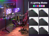 Multi-Style Pro Gaming Desk RGB LED L-Shaped PC Computer Studio Gamer Table Carbon Fibre V767-JJ-ZT878-R