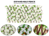 Wooden Retractable Fence Expanding Fence Hedge With Artificial Flower Leaves Garden Decoration V1294-YM0717-10166099