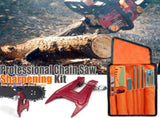 Chainsaw Chain Sharpening Kit with Roll-Up Pouch, Round Files, Flat File, Depth Gauge, Guide and V1341-ZY-M3SQ5TXT-D