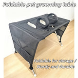 Foldable Pet Grooming Table for Cats and Small Dogs, Multi-functional Care Station with Mesh Bed, V1341-ZY-TK4YMV6X-BEIGE