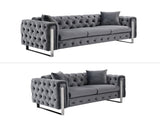 Madeline Range - Dark Grey Velvet 321 - Silver Trims V292-L-MAD-DG-3-S