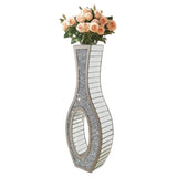 30-Inch Tall Double Sided Crushed Diamond Floor Vase Large Mirrored Silver Crystal Dcor V767-HP-ZZ1872