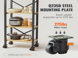 Leveling Casters, Set of 4, 500 kg Total Load Capacity, 50.8 mm, Heavy Duty with Upgraded Handle V952-DJJLBSDJPBS4QUJMHV0