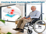 Gel Wheelchair Seat Cushion with Memory Foam, Cooling Support Cushion for Sitting or Lying, Coccyx V1192-AZ-W-18364