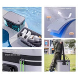Blue Foldable Car Wash Storage Box - Large Capacity Waterproof EVA Organizer, Heavy Duty Handles, V888-ELOSUNG56472