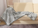 Grey Luxurious Paisley Jacquard Throw Blanket - Soft Wool Blend with Tassels, 120x150cm, Lightweight V888-ELOSUNG27671