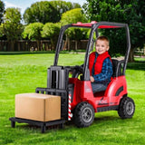 Rigo Kids Electric Ride On Car Forklift Loader Toys Cars Horn Remote 12V Red RCAR-FORKLIFT-RD