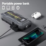 Giantz 2000A Portable Car Jump Starter 12V Lithium Battery Booster Pack Power Bank & Jumper Cables CAR-STARTER-2000-GR