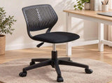 Artiss Ergonomic Office Chair Armless Study Chair Height Adjustable for Girls Boys Teens Black OCHAIR-M-1006-BK