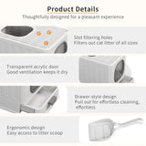 Big Top Entry Deep Tray Enclosed Kitty Cat Litter Box Easy To Clean Pull Handle V767-P-XM1672