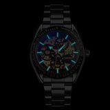 Golden Steel Band Automatic Skeleton Watch For Men PRL-5022335240DBT