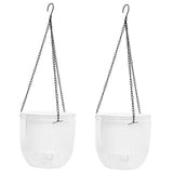Hanging Flower Planter Transparent Plastic Self-Watering for Indoor Outdoor Use V1369-AZ3-W-20853