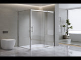 150mm Adjustable Single Door Corner Sliding Glass Shower Screen in Chrome V63-846691