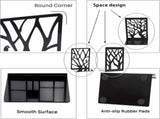 6-Piece Black Metal Bookend Set, Assorted Tree Designs with Non-Slip Bases V1188-MS-731-049