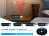 Black USB-Powered Projector Alarm Clock with Dual Alarms, Temperature Display and Red Time V1188-MS-731-142