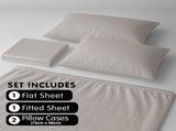 1000 Thread Count Cotton Rich Double Bed Sheet Set 4 Piece, Soft Feel Microfibre Blend, Solid C CVC-10DBL-SL