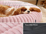 Calming Donut Pet Bed - Faux Rabbit Fur Soft Warm Round Cat Dog Bed - Plush Cozy Cuddler for Small V1258-DROP002-PETBED-01-PNK-XS
