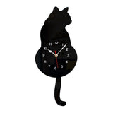 Black-Cat Pendulum Wall Clock,Cat Clock with Moving Tail,Cat Swinging,Whimsical Funny Cl ywm58 V1370-AZ4-10403