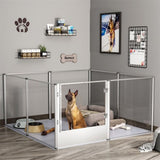 Large Acrylic Dog Playpen 163x102.5x80CM, 6 Panels V178-66941