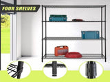Wire Storage Rack 150x60cm Black Shelving with Fixed Legs V63-841081